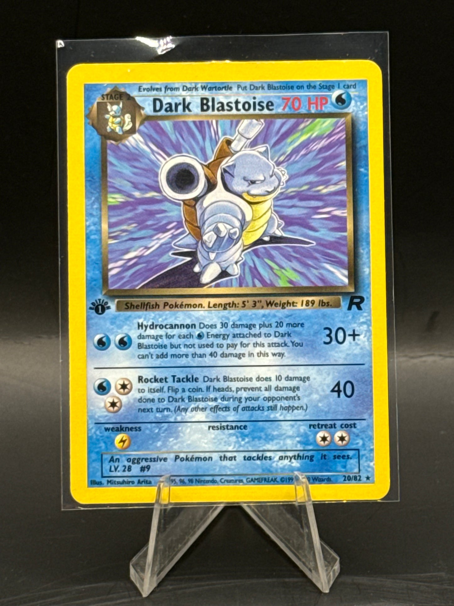 Dark Blastoise 1st Eddition Rocket Non Holo 20/82 L/P+