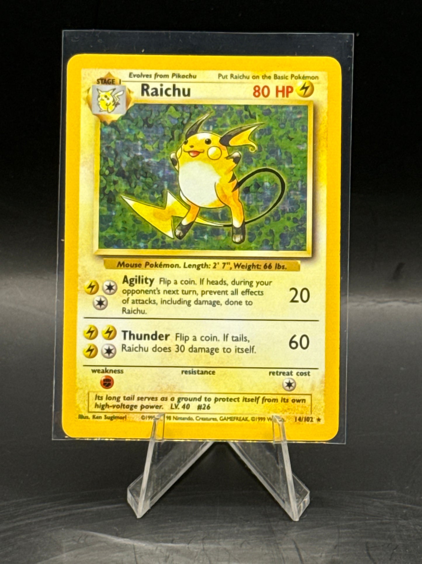 Raichu 14/102 Base Set Holo L/P