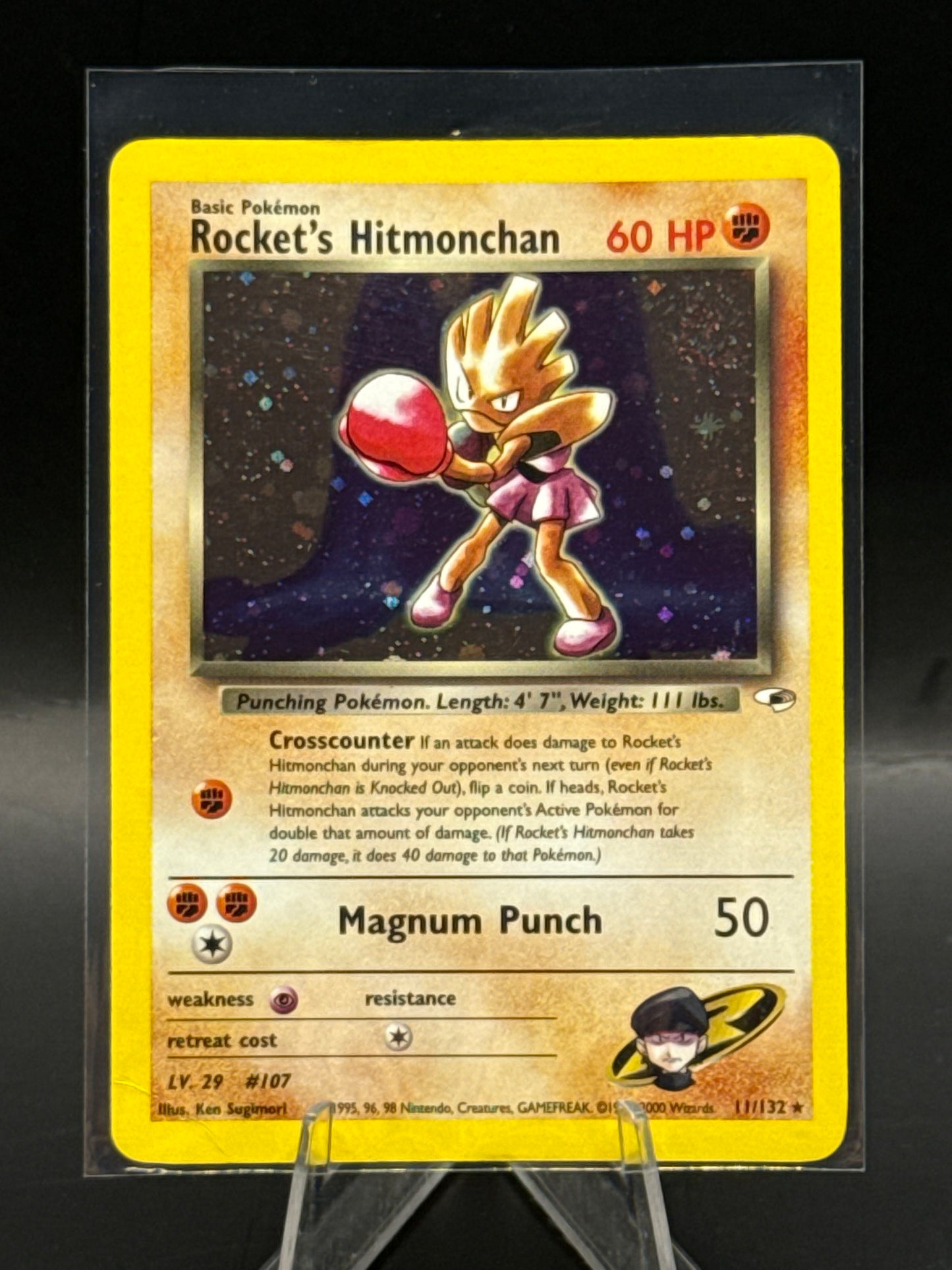 Rocket’s Hitmonchan 11/132 Holo L/P & Swirl