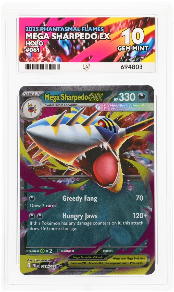 Pokemon ACE GEM Mint 10 Mega Sharpedo EX 061/094