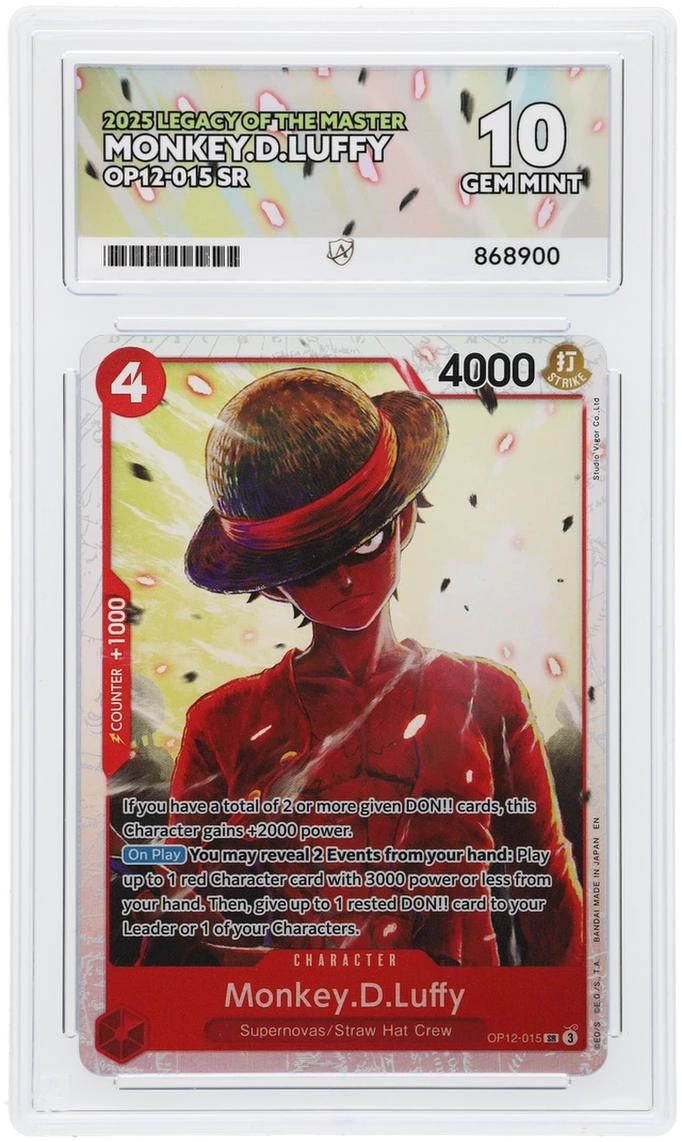 One Piece ACE GEM Mint 10 2025 Legacy Of The Master Monkey D.Luffy OP12-015 SR ( Pop 6 )