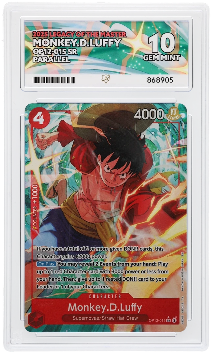 One Piece ACE GEM Mint 10 2025 Legacy Of The Master Monkey D.Luffy OP12-015 SR ( Pop 7 )