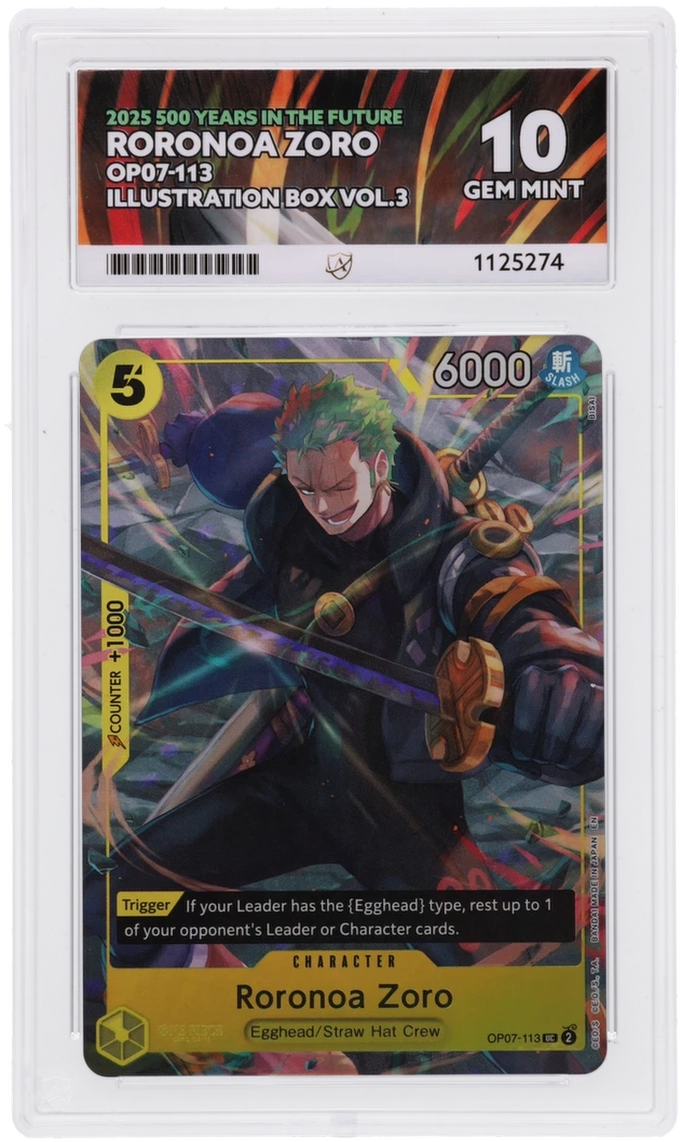 One Piece ACE Gen Mint 10 2025 500 Years In The Future Roronoa OP07-113 ( Pop 48 )