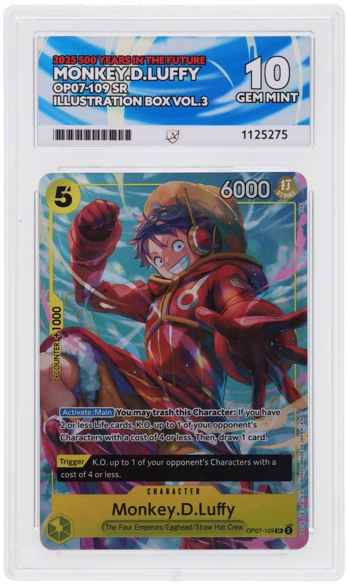 One Piece ACE Gen Mint 10 2025 500 Years In The Future Monkey D Luffy OP07-109 ( Pop 63 )