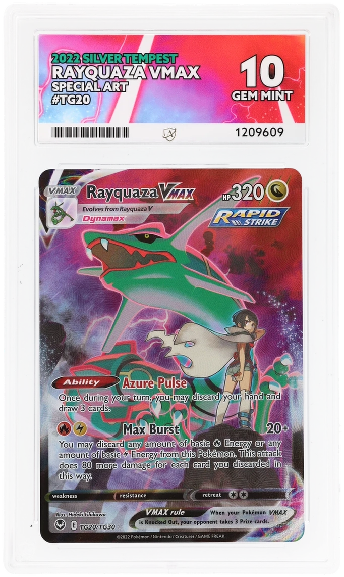 Pokemon ACE GEM Mint Perfect 10 Rayquaza Vmax TG20/TG30