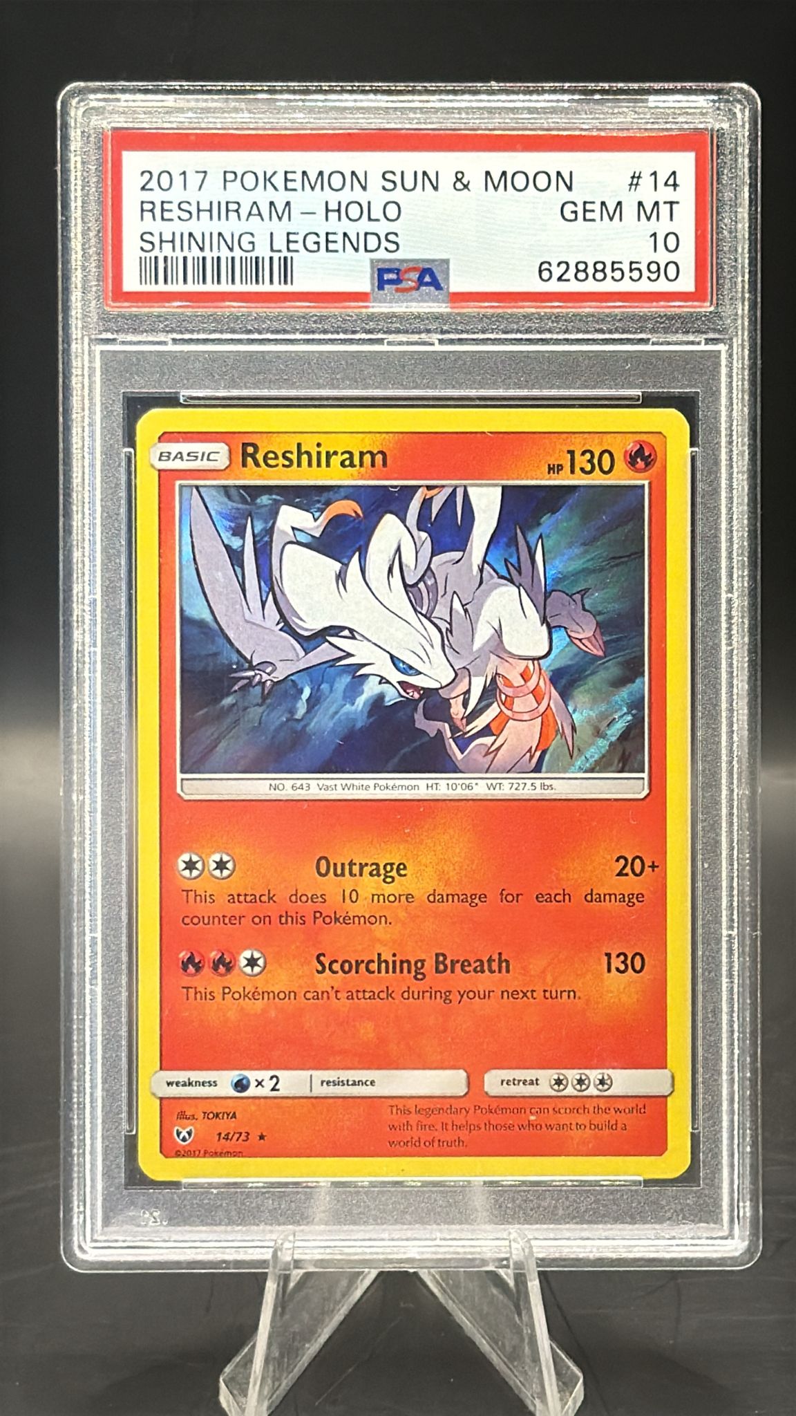 PSA GEM MINT 10 Reshiram Holo