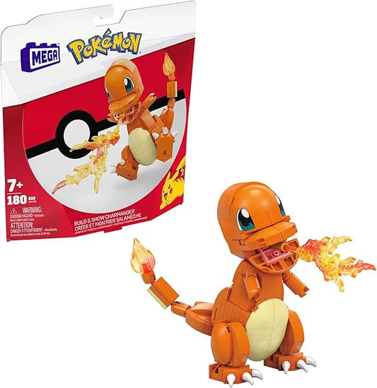 MEGA Pokémon Building Toys Set, Build & Show Charmander with 180 Pieces, 4 Inches Tall, for Kids, GKY96