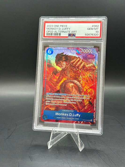 PSA GEM MT 10 MONKEY D. LUFFY OP02-ALTERNATE ART  #062