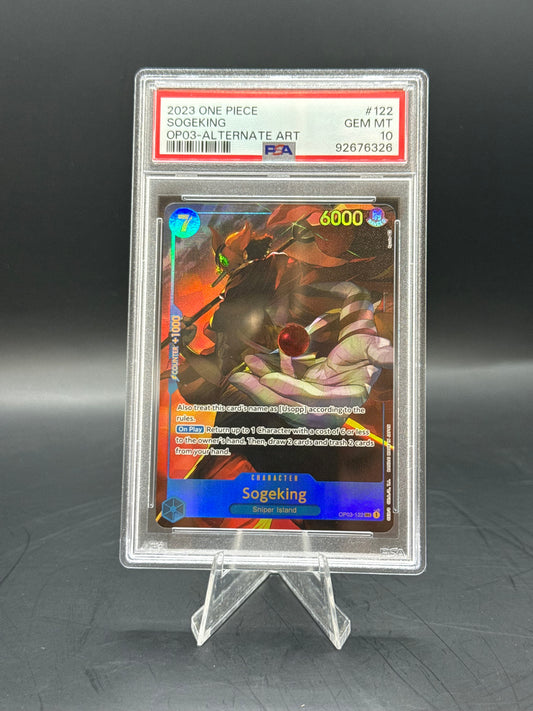 PSA GEM MT 10 SOGEKING OP03-Aternate Art #122