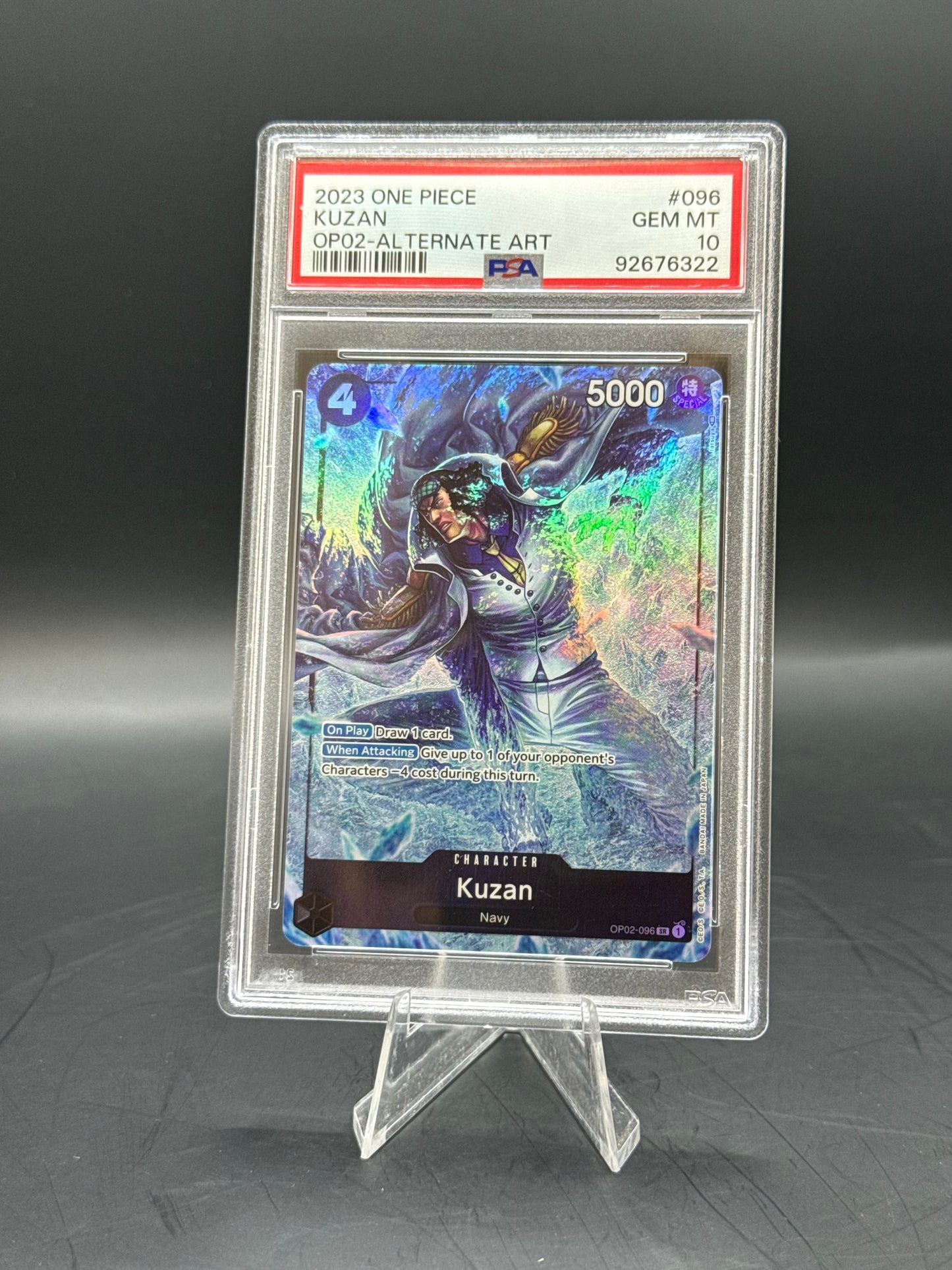 PSA GEM MT 10 Kuzan OP02-ALTERNATE ART #096