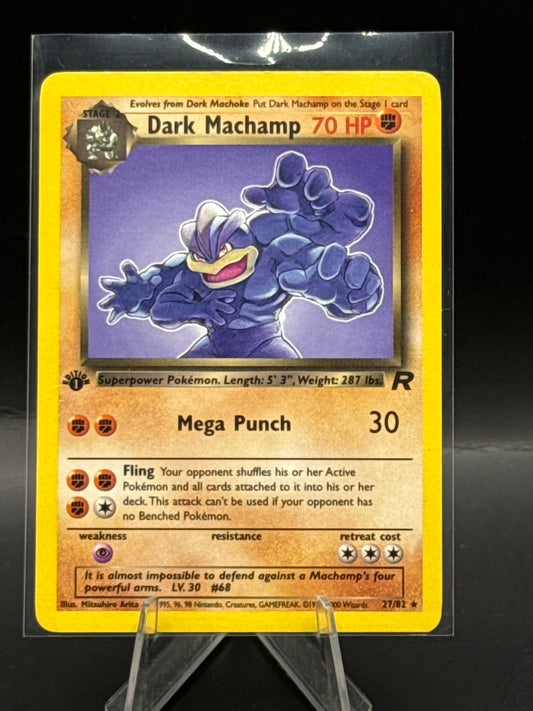 Dark Machamp 1st Eddition Rocket Non Holo 27/82 E/X+