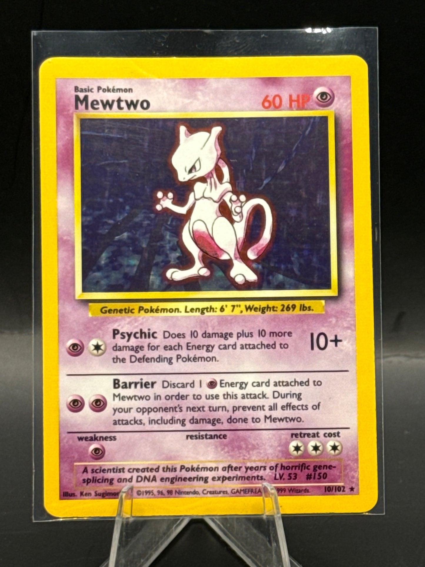 Mewtwo 10/102 Base Set Holo L/P