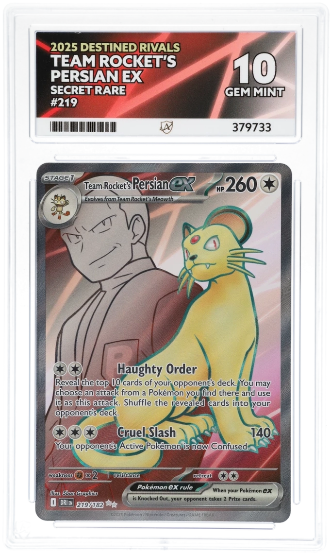Pokemon ACE GEM Mint 10 Team Rocket’s Persian EX 219/182