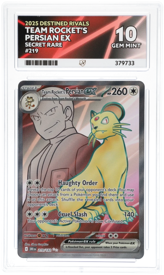 Pokemon ACE GEM Mint 10 Team Rocket’s Persian EX 219/182