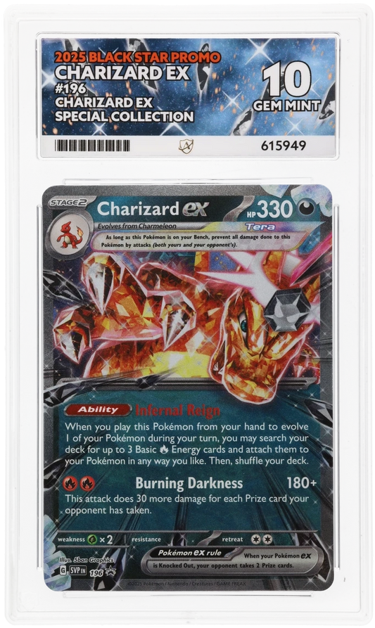 Pokemon ACE GEM Mint 10 Charizard EX Promo 196