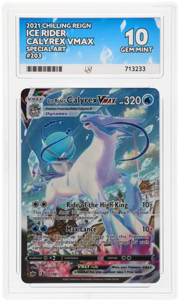 Pokemon ACE GEM Mint 10 Ice Rider Calyrex Vmax 203/198