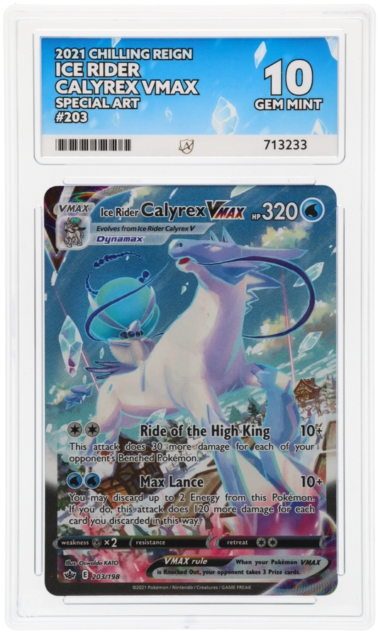 Pokemon ACE GEM Mint 10 Ice Rider Calyrex Vmax 203/198