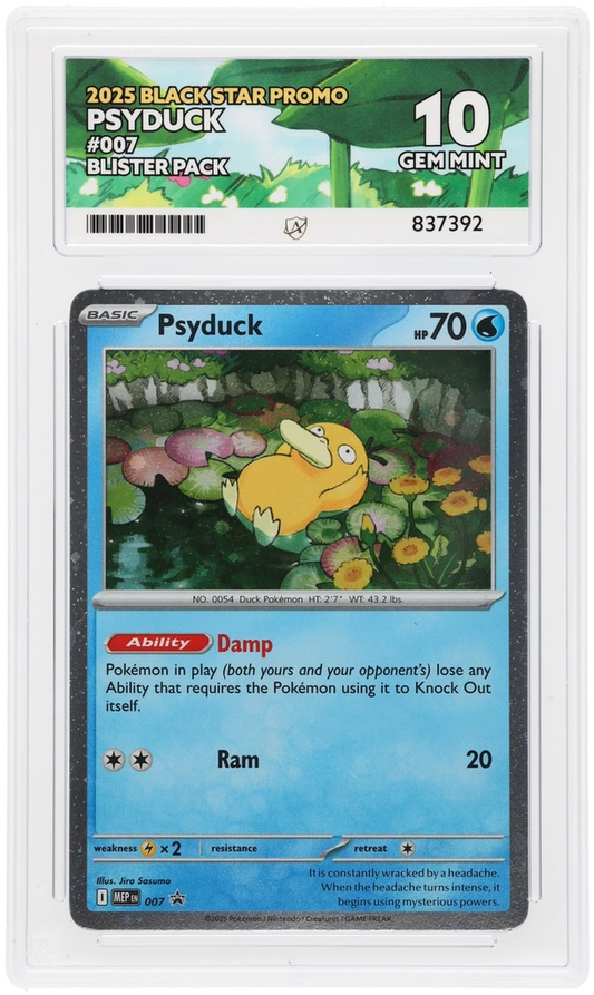 Pokemon ACE GEM Mint 10 Psyduck Promo 007