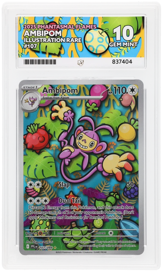 Pokemon ACE GEM Mint Perfect 10 Ambipom 107/094