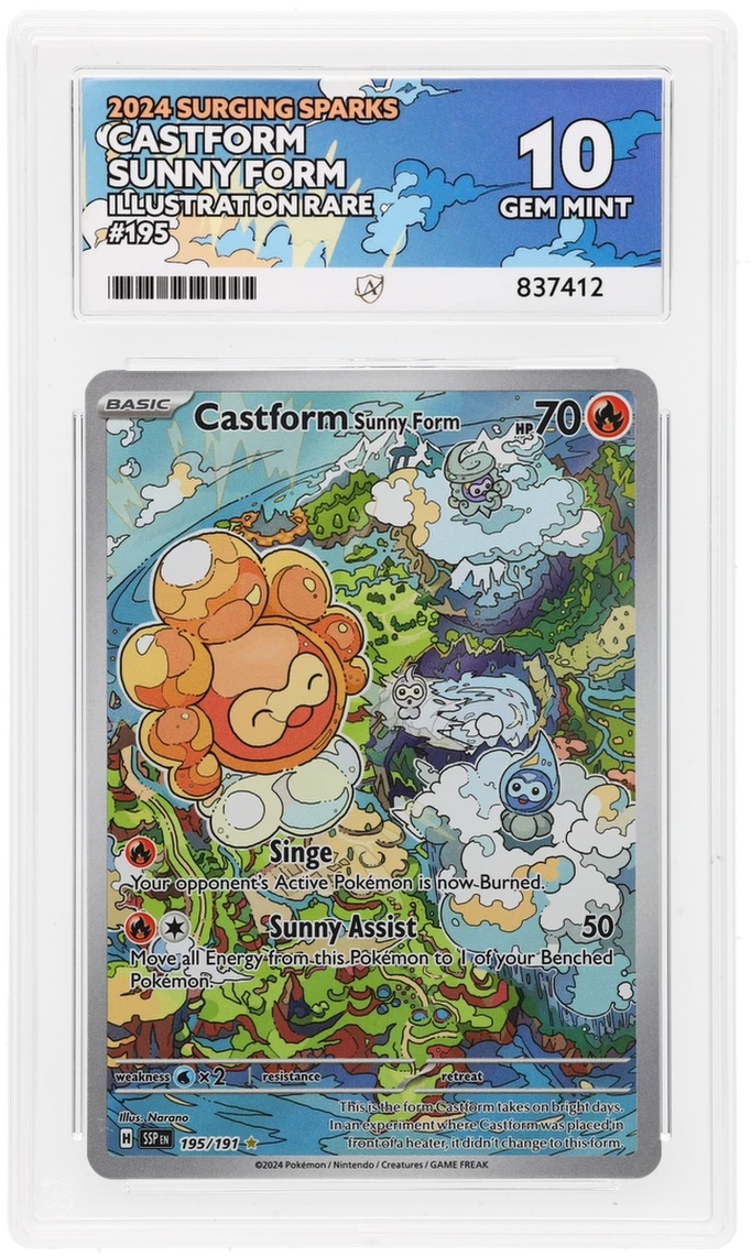 Pokemon ACE GEM Mint 10 Castform Sunny Form 195/191