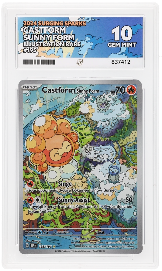 Pokemon ACE GEM Mint 10 Castform Sunny Form 195/191