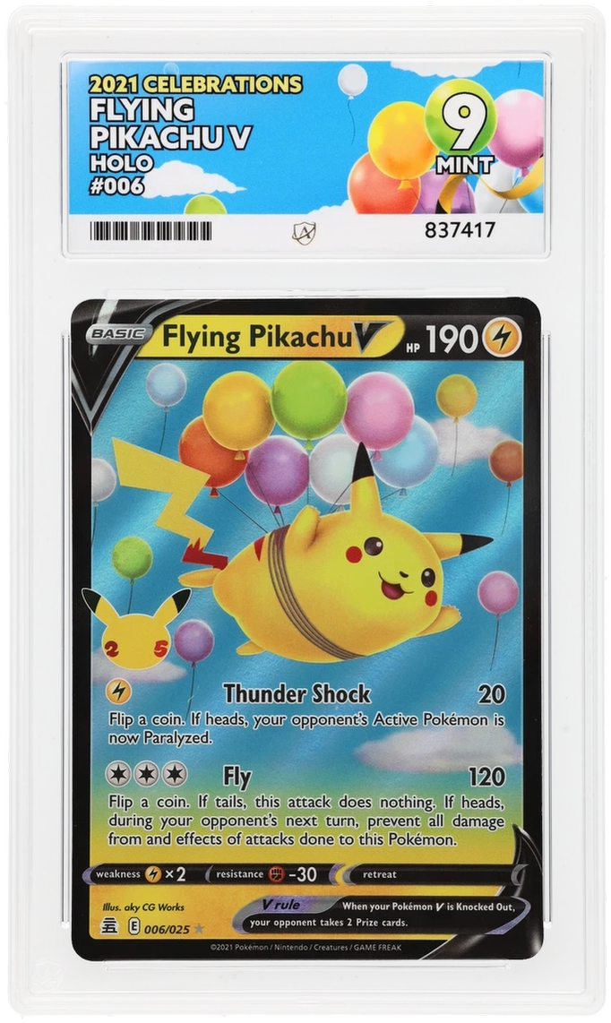 Pokemon ACE Mint 9 25th Flying Pikachu V 006/025
