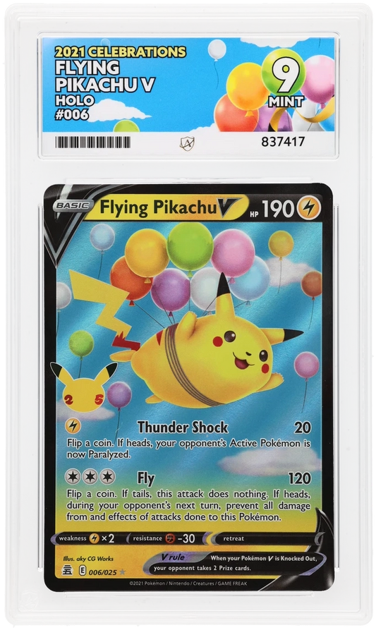 Pokemon ACE Mint 9 25th Flying Pikachu V 006/025