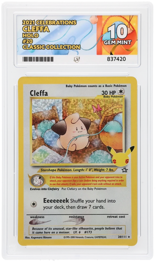 Pokemon ACE GEM Mint Perfect 10 Cleffa 25th Anniversary 20/111