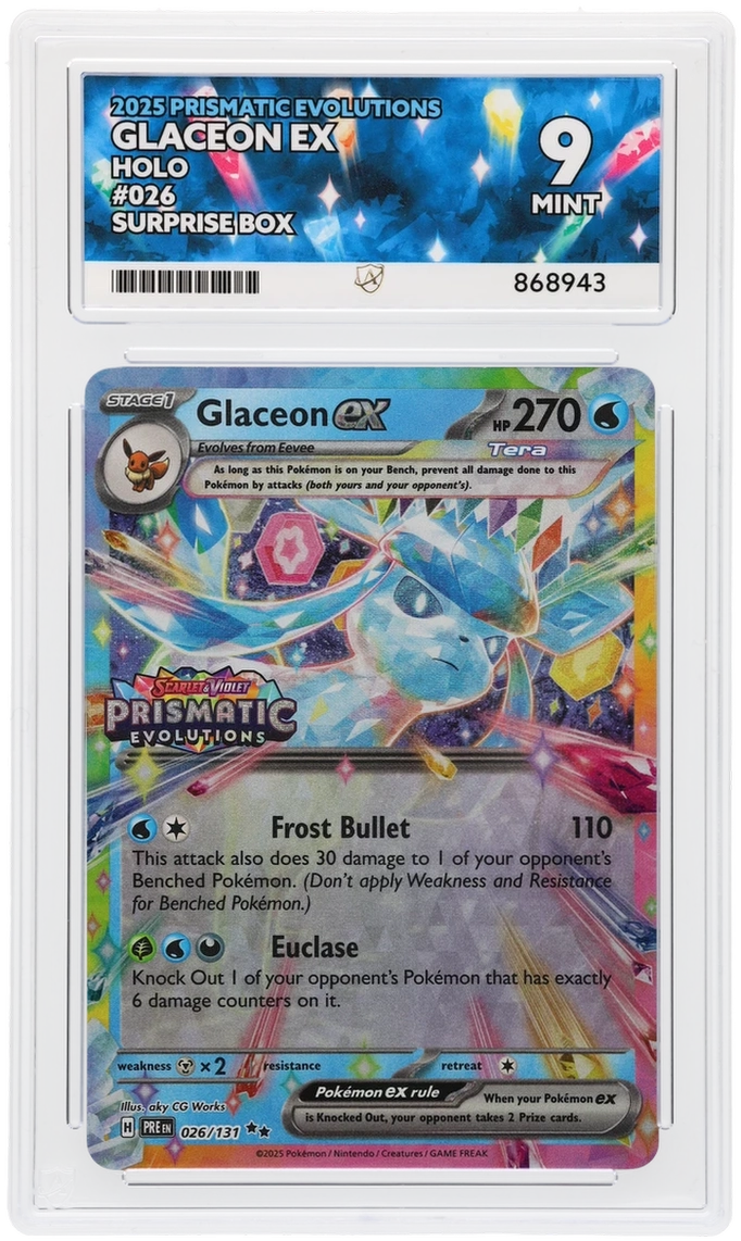 Pokemon ACE Mint 9 Glaceon EX Stamped Promo 026/131