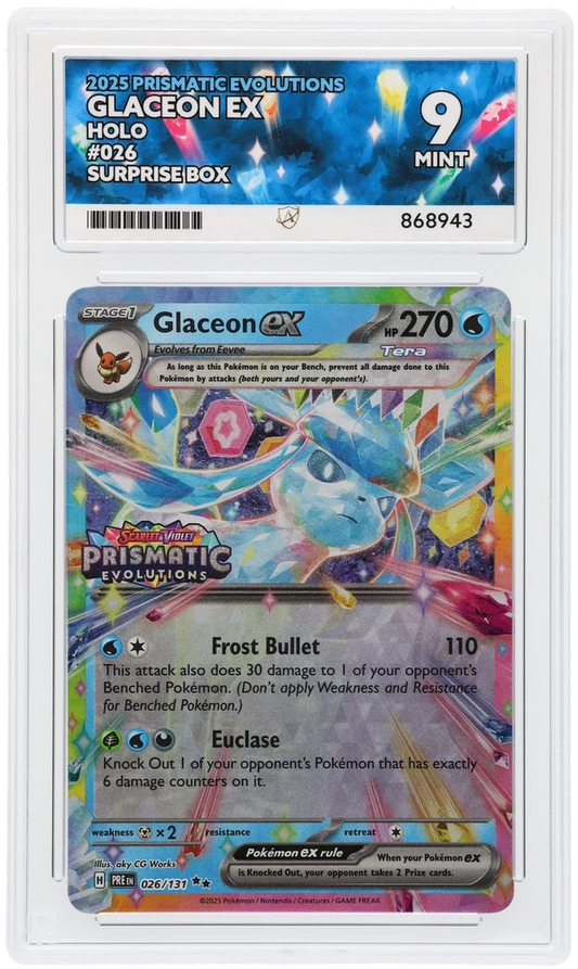Pokemon ACE Mint 9 Glaceon EX Stamped Promo 026/131