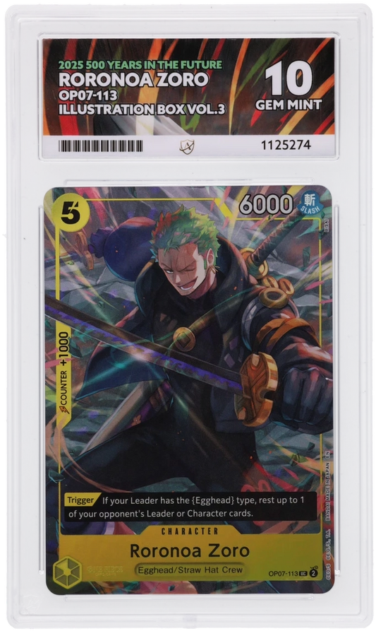 One Piece ACE Gen Mint 10 2025 500 Years In The Future Roronoa OP07-113 ( Pop 48 )