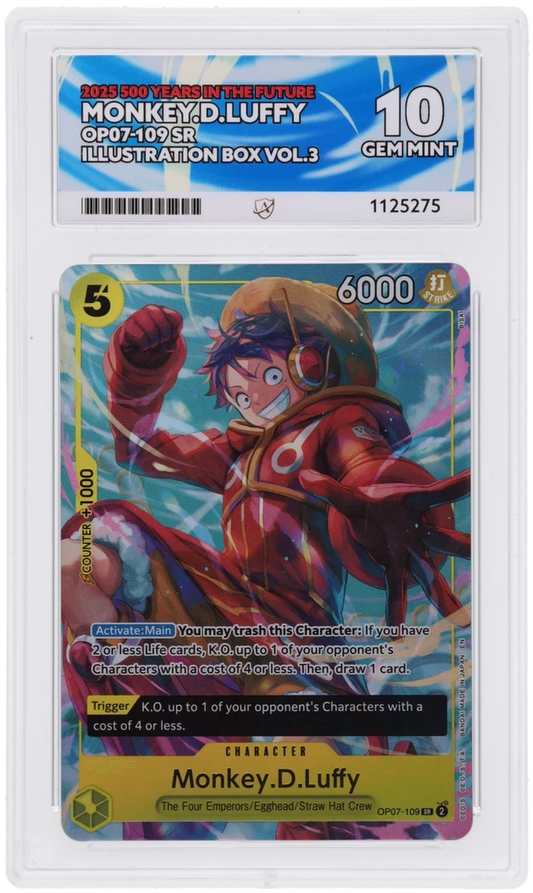 One Piece ACE Gen Mint 10 2025 500 Years In The Future Monkey D Luffy OP07-109 ( Pop 63 )