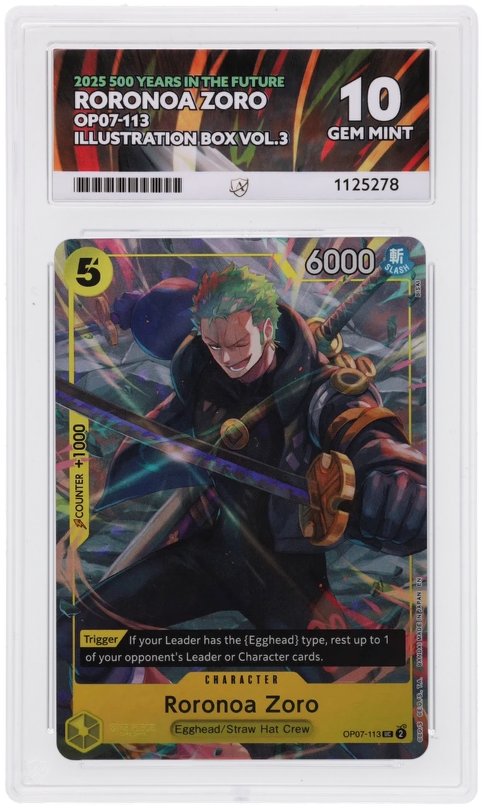 One Piece ACE Gen Mint 10 2025 500 Years In The Future Roronoa OP07-113 ( Pop 48 )
