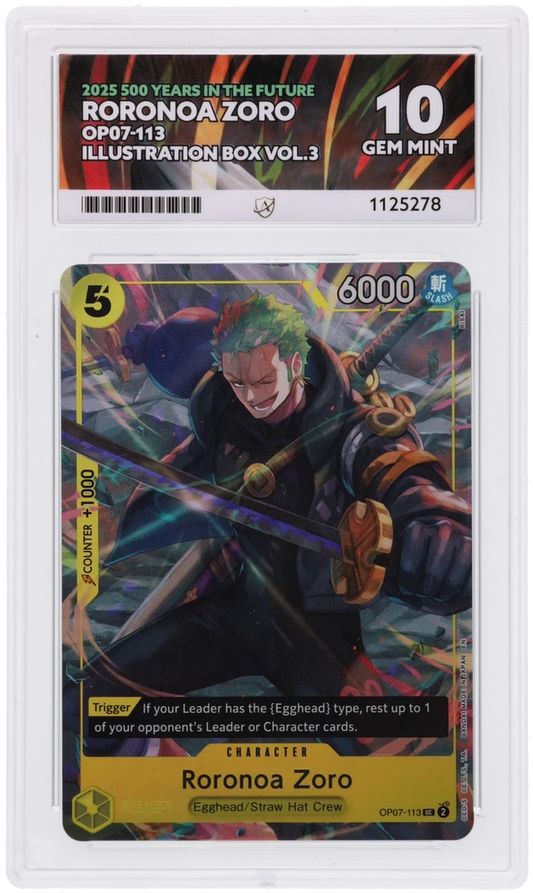 One Piece ACE Gen Mint 10 2025 500 Years In The Future Roronoa OP07-113 ( Pop 48 )