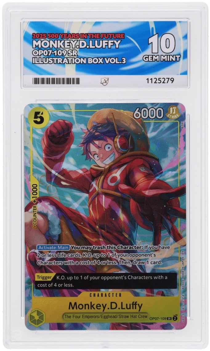 One Piece ACE Gen Mint 10 2025 500 Years In The Future Monkey D Luffy OP07-109 ( Pop 63 )