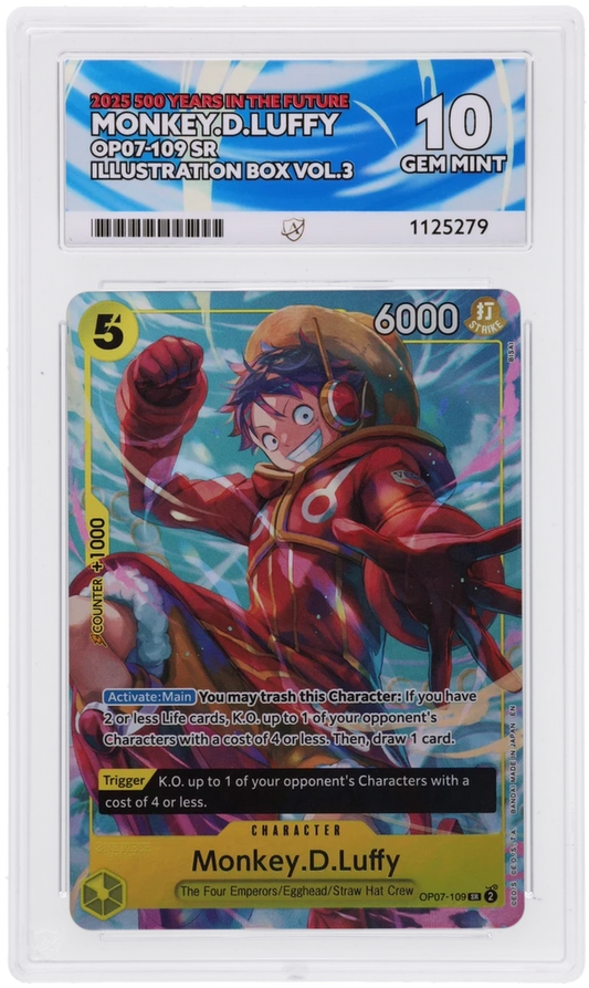 One Piece ACE Gen Mint 10 2025 500 Years In The Future Monkey D Luffy OP07-109 ( Pop 63 )