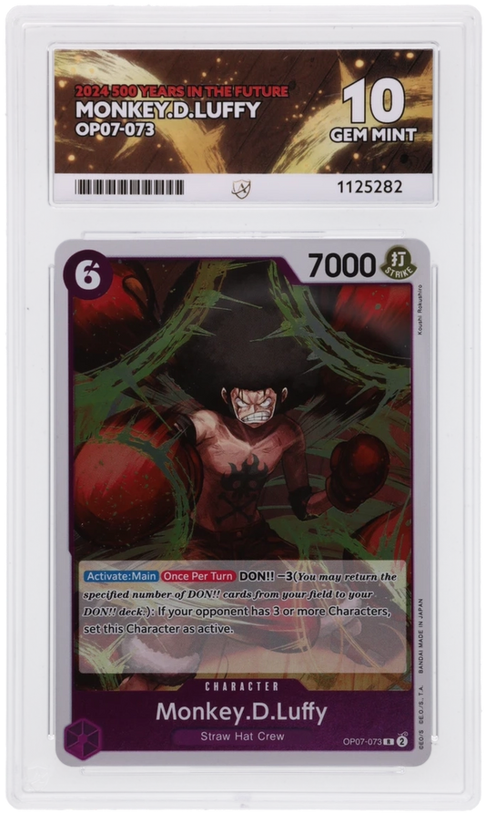 One Piece ACE Gen Mint 10 2024 500 YEars In The Future Monkey D Luffy OP07-073 ( Pop 2 )