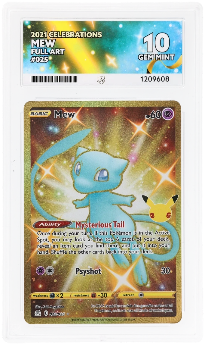 Pokemon ACE GEM Mint Perfect 10 25th Anniversary Mew 025/025