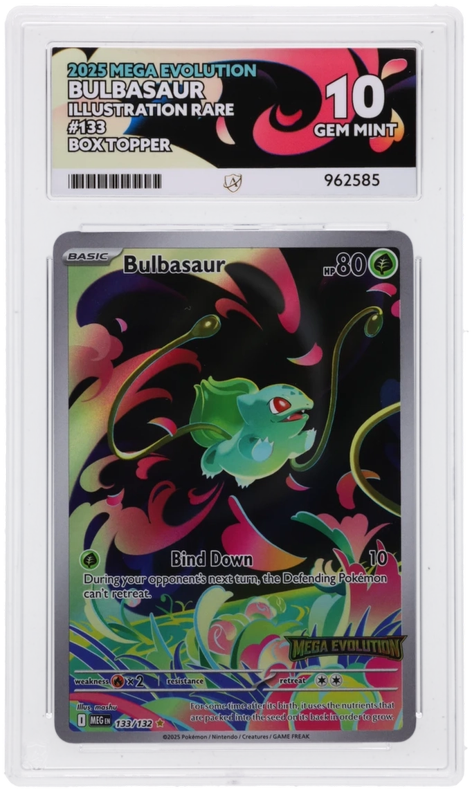 Pokemon ACE GEM Mint 10 Bulbasaur Box Topper Stamped Promo 133/132