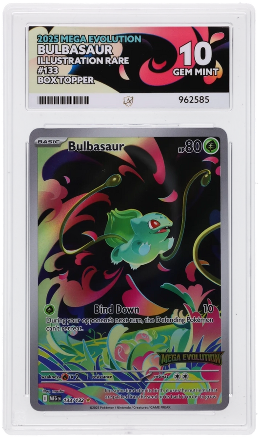 Pokemon ACE GEM Mint 10 Bulbasaur Box Topper Stamped Promo 133/132