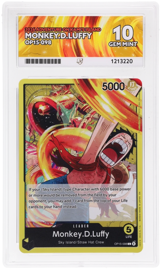 One Piece ACE Gen Mint 10 2026 Adventure On Kami’s Island  Monkey D Luffy OP15-098 ( Pop 2 )