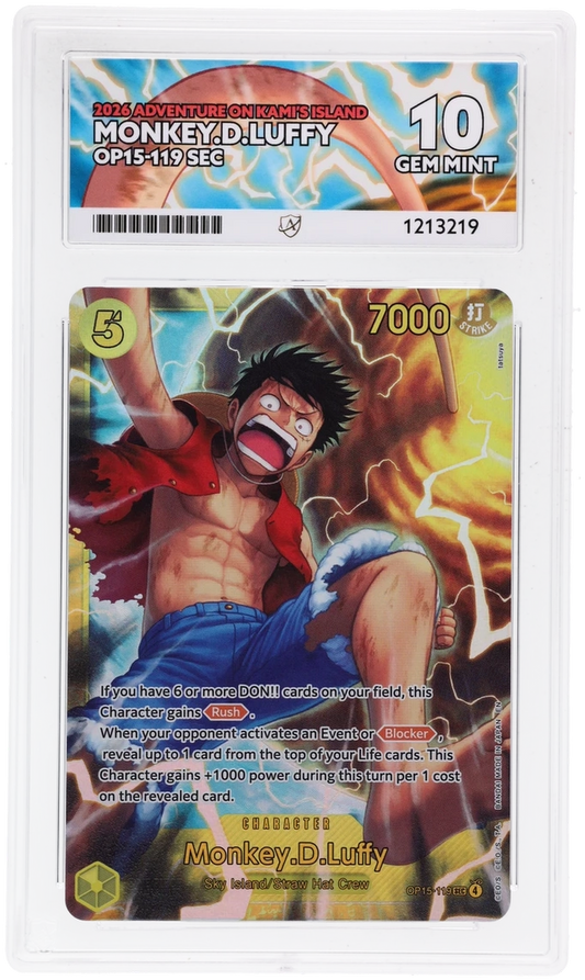 One Piece ACE Gen Mint 10 2026 Adventure On Kami’s Island  Monkey D Luffy OP15-119 ( Pop 35 ) (Copy)