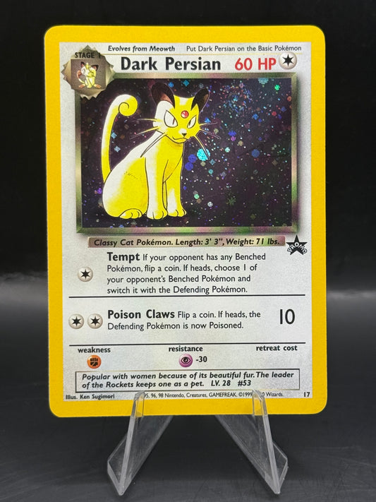 Pokemon Dark Persian Vintage Black Star Promo 17 With Swirl L/P