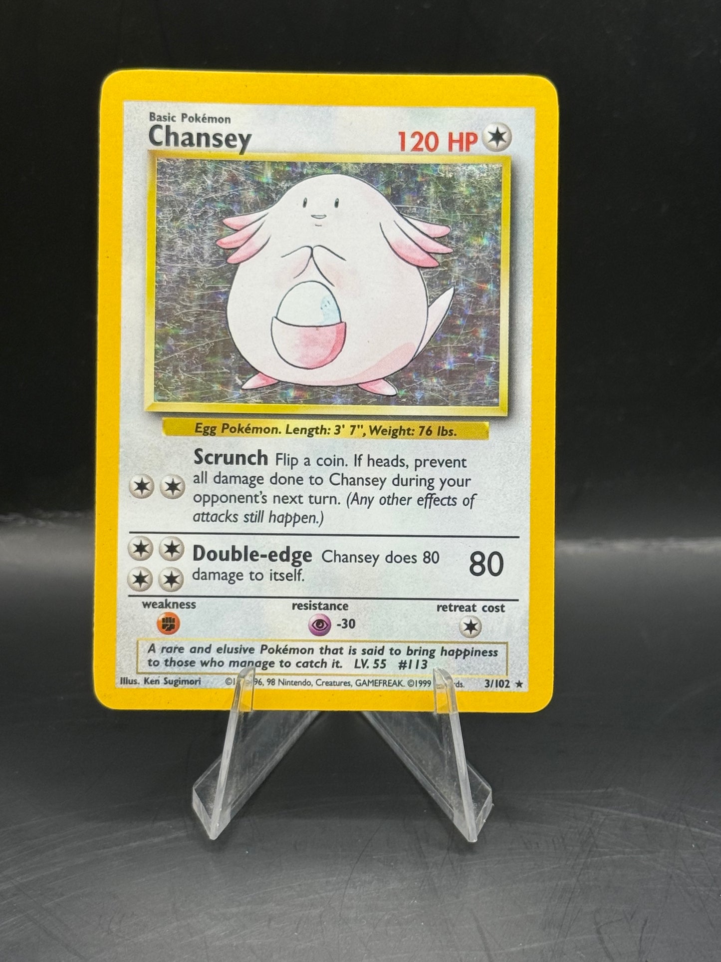 Pokemon Base Set Chansey Holo 3/102 L/P