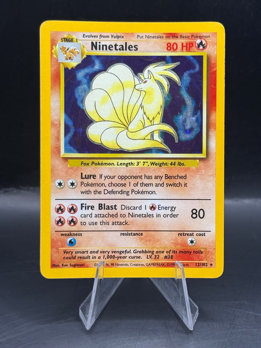 Pokemon Base Set Ninetales Holo 12/102 L/P