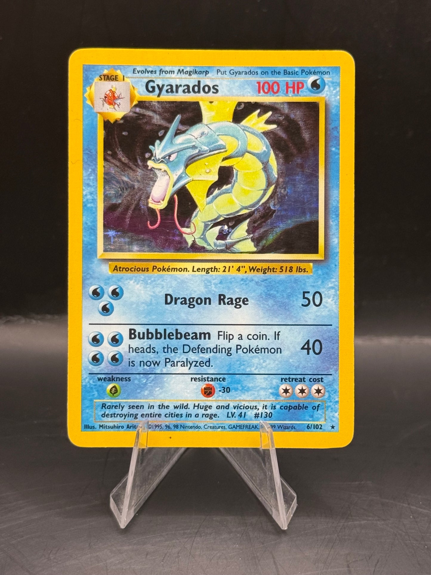 Pokemon Base Set Gyarados Holo 6/102 L/P