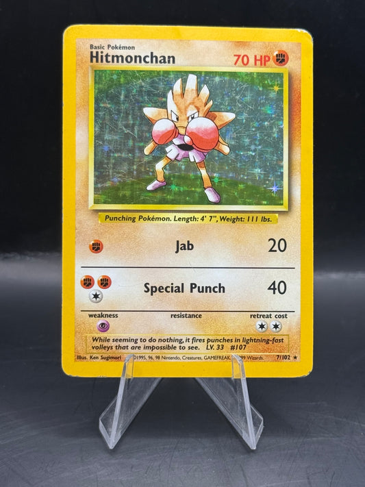 Pokemon Base Set Hitmonchan Holo 7/102 H/P