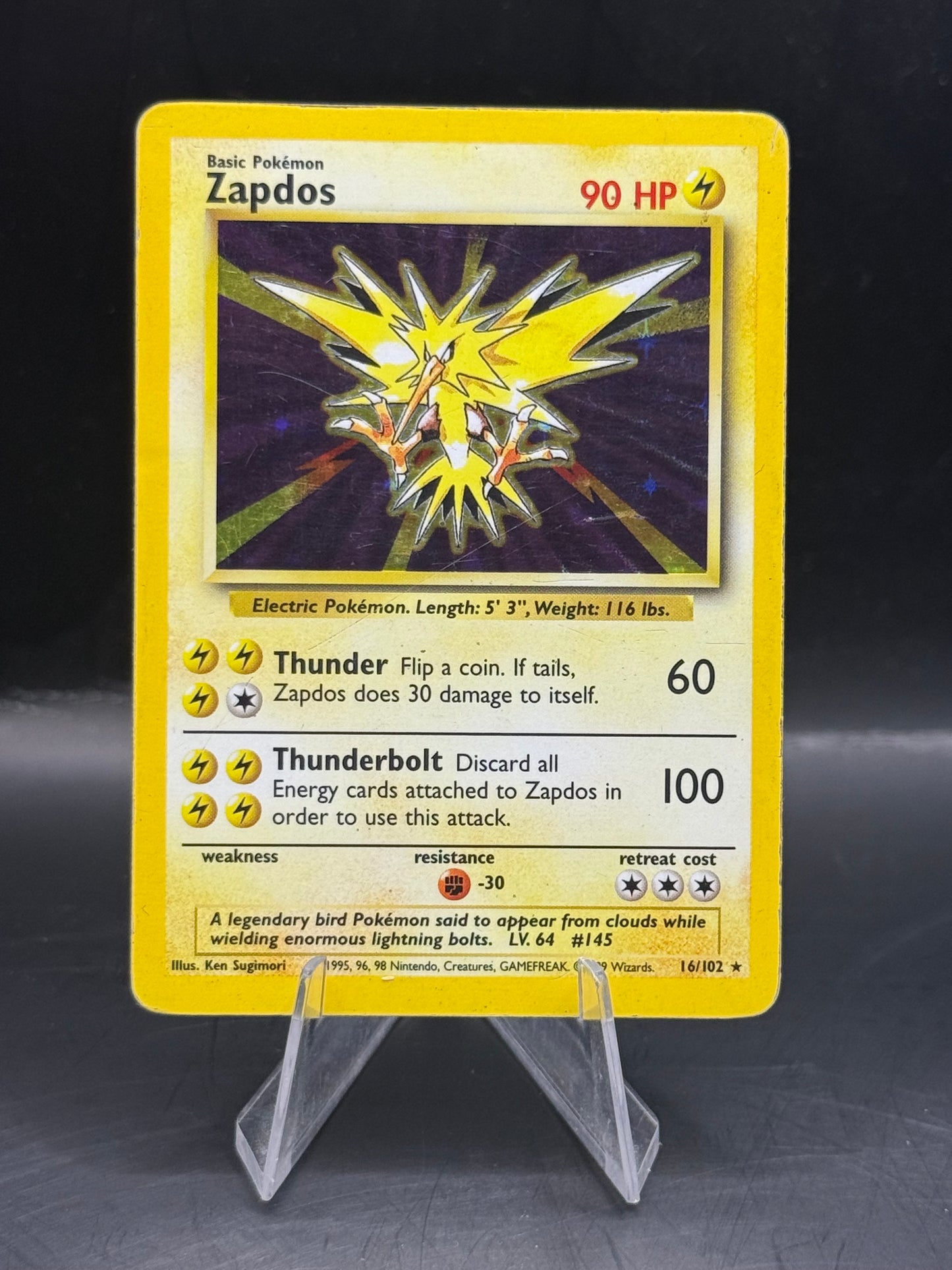 Pokemon Base Set Zapdos Holo 16/102 H/P