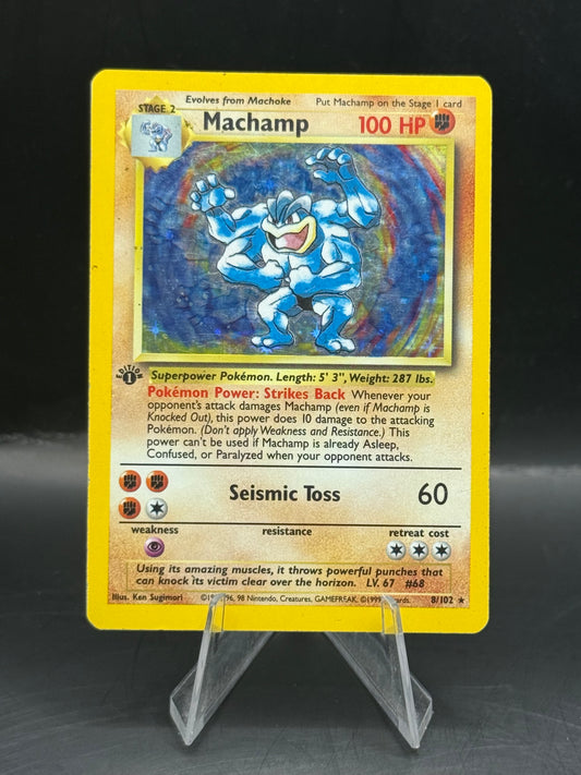 Pokemon Base Set First Eddition Promo Machamp Holo 8/102 H/P