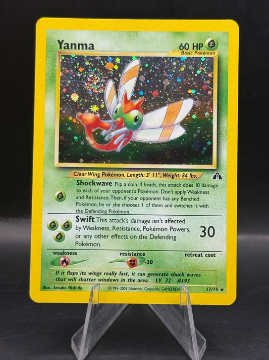 Pokemon Neo Discovery Yanma Holo With Swirl 17/75 L/P+
